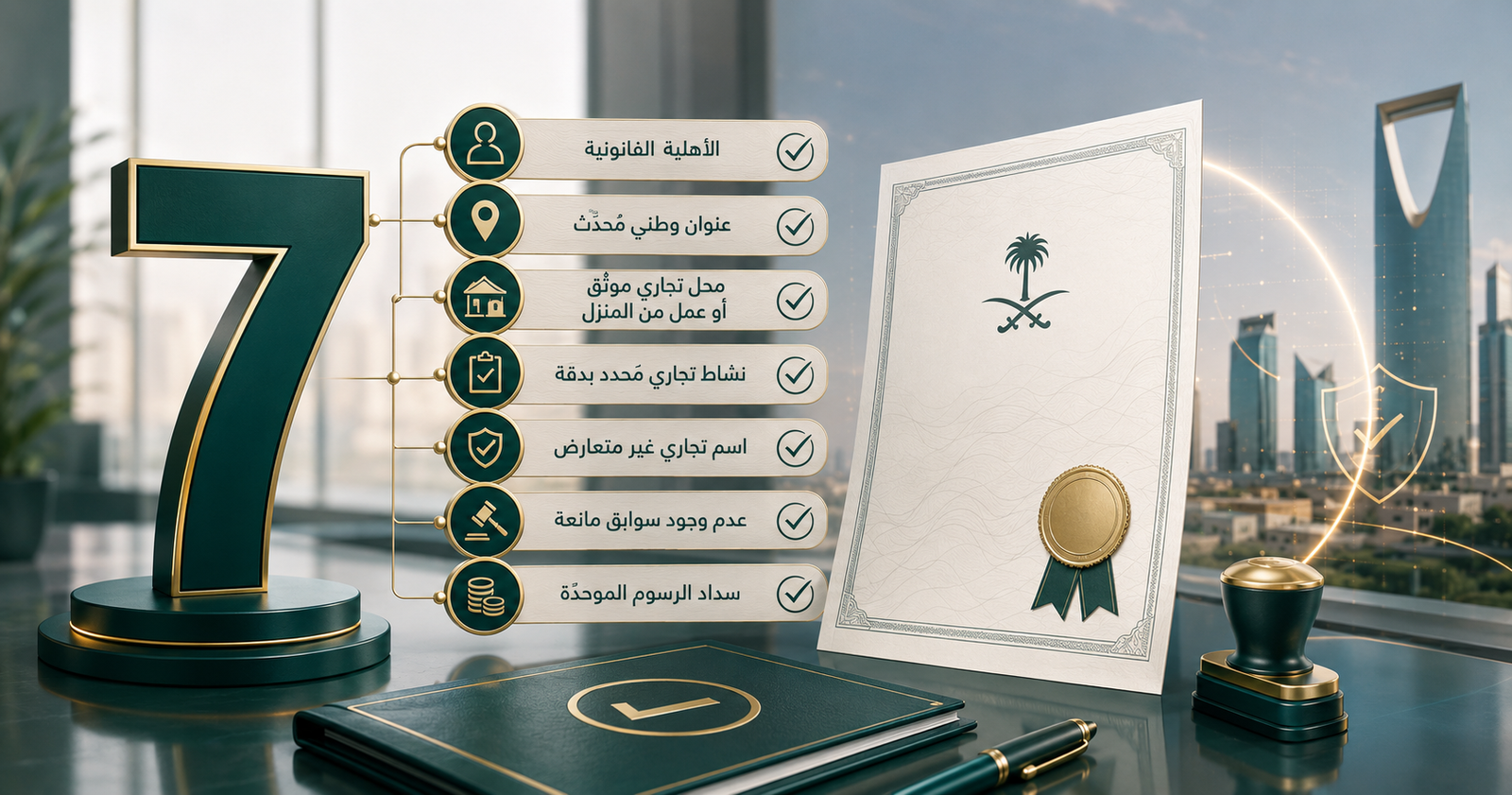 7 شروط عند فتح سجل تجاري في السعودية 2026